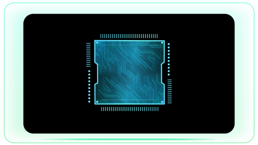 Chip Reveal Technology Animation in Blue