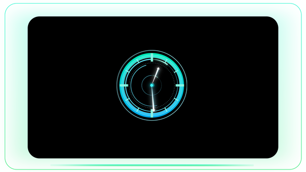 Neon Green Tech Clock HUD Circular Interface