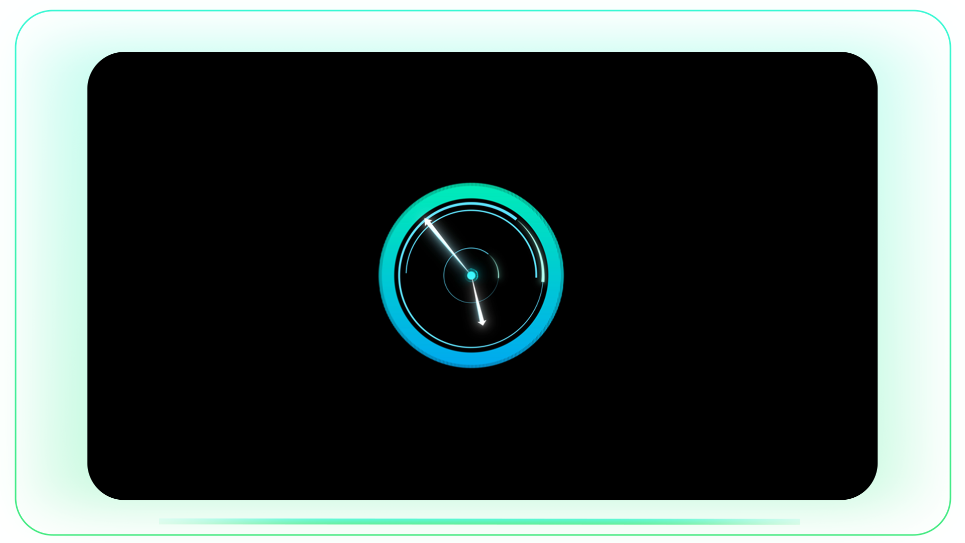 Neon Green HUD Tech Clock with Fast-Moving Time Display – Quickate Motion