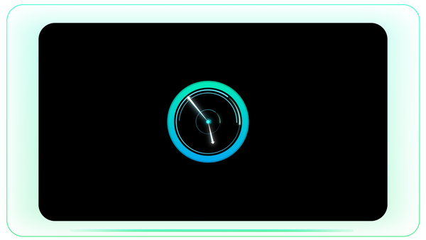 Neon Green HUD Tech Clock with Fast-Moving Time Display