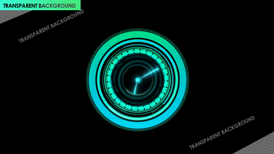 Neon Green Tech Clock with Fast-Moving HUD Interface - Quickate Motion