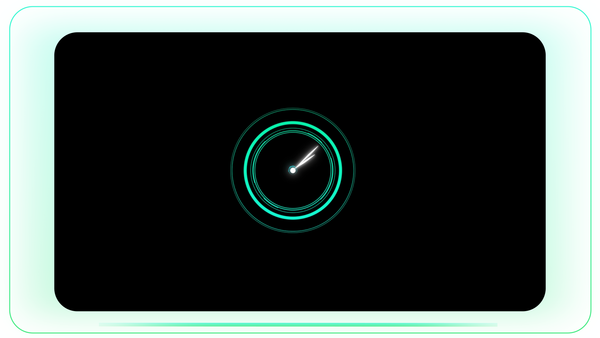 Neon Green HUD Tech Clock with Fast-Moving Interface