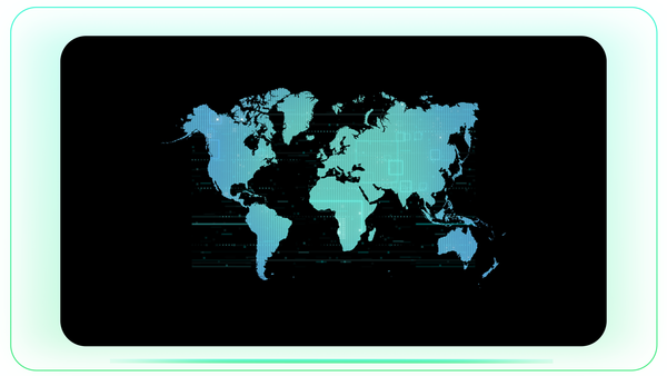 Dotted World Map Radial Blur Reveal in Tech Theme