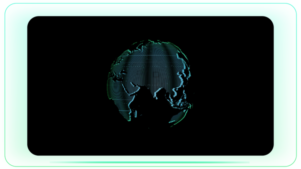 Blue Tech World Map Vertical Blinds with Circular Motion Sphere