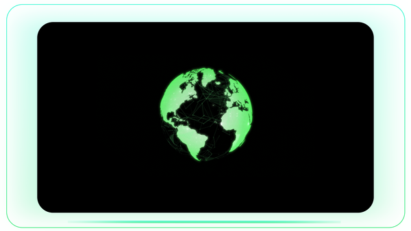 Revolving Green Network Sphere Globe World Map