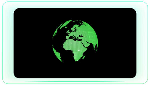 Green Network Globe Sphere with Revolving Tech Texture