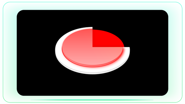 3D Red Pie Chart with 25% Inner Circle Reveal Infographic
