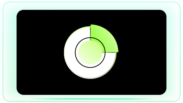25% Green and White Pie Chart Infographic Element