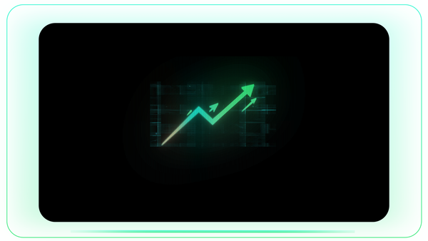 Green Upward Arrow Loop with Tech Texture for Infographics