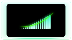 Green Upward Growth Bar Graph with Arrow