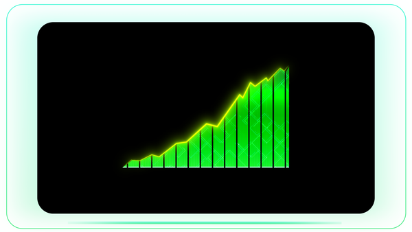 Green Bar Graph with Ascending Line