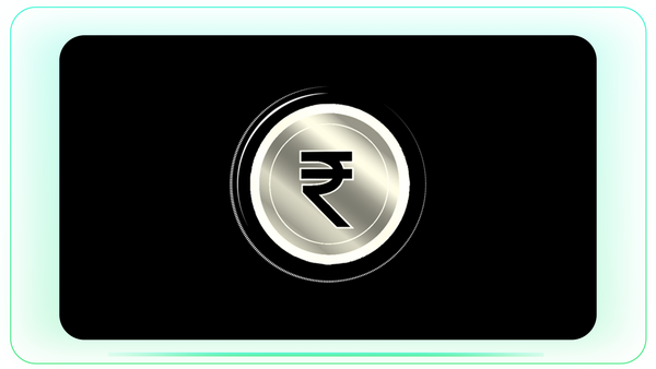 Silver Rupee Currency Circular 3D Flip Coin