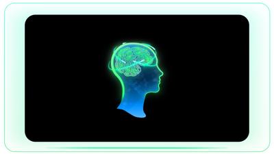 Brain Activity Head Illustration with Rotational Neural Signals