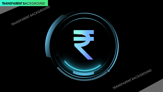 Rupee Currency Reveal with Blue Gradient and HUD Circle