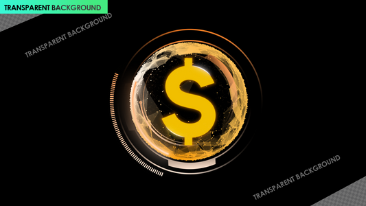 Dollar Currency Globe with Tech Glitch Reveal