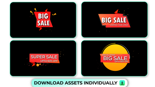 Red Orange Gradient Sales and Discount Banners