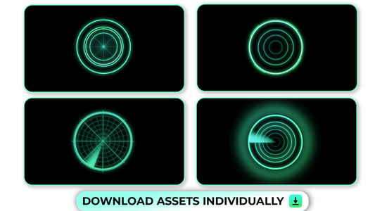 Neon Blue Green Tech Circular Scan for Location and Range