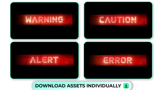 Dynamic Error Warning Signs in Tech and HUD Style