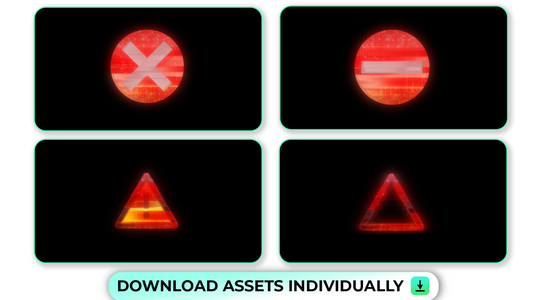 Red and Orange Tech Error Warning Signs