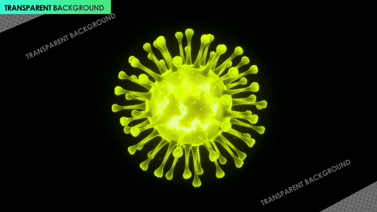 Yellow and Green Virus Spiral with Particle Energy Vibrations