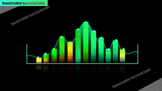 Graph Up Digital Textured Glitch Edges Gradient Curve Bar Chart