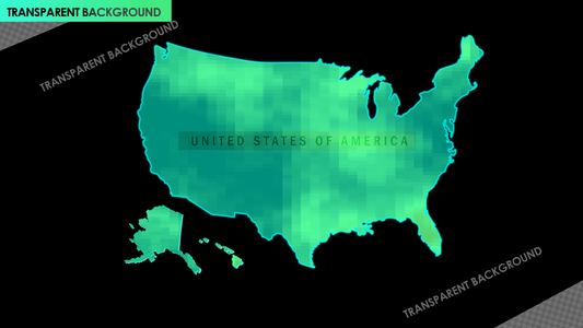 United States Map with Glitch Neon HUD