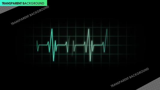 Heart ECG Waveform in Green and Cyan with LED Grid