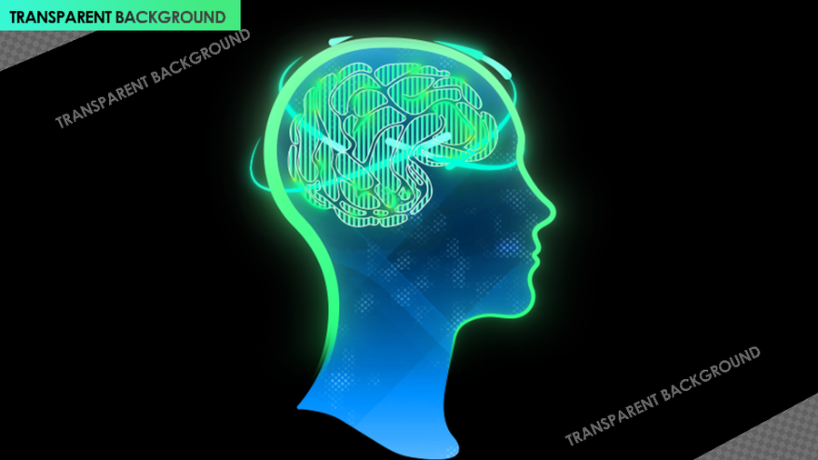 Brain Activity Illustration with Moving Neural Signals and Dopamine Lines