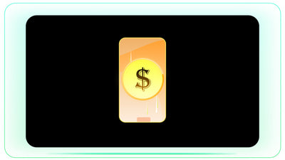 Dollar Coin Coming Out of Mobile Screen