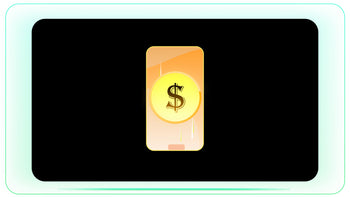 Dollar Coin Coming Out of Mobile Screen