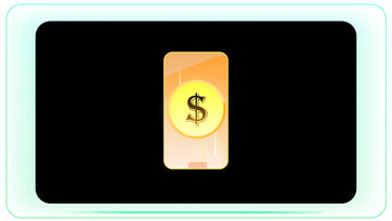 Dollar Coin Coming Out of Mobile Screen