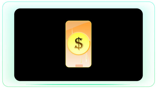 Dollar Coin Coming Out of Mobile Screen stock footage visual
