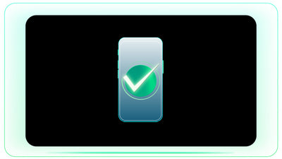 Tick Badge on Mobile UI for Money and Tech