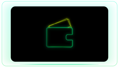 Money Coming Out of Wallet Neon Outline