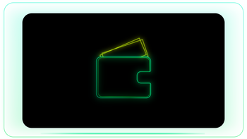 Money Coming Out of Wallet Neon Outline