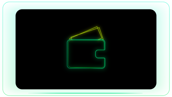 Money Coming Out of Wallet Neon Outline