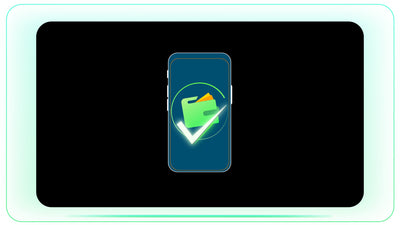 Mobile Payment Success Tick with Wallet Popup