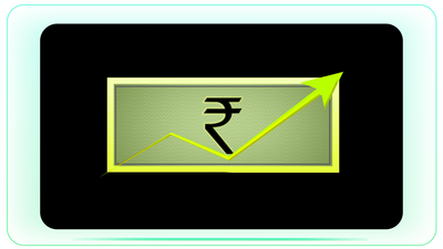 Rupee Note with Arrow Up Showing Currency Growth