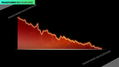 Gradient Red Decline Bar Graph with Line Border