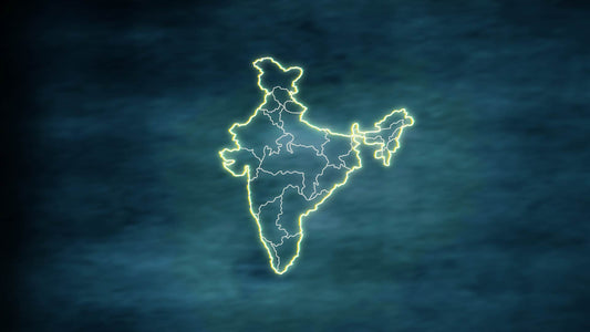 India Map Outline animation with Glitch Border