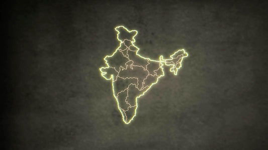 India Map Outline animation with yellow Glitch Border | QM10202514