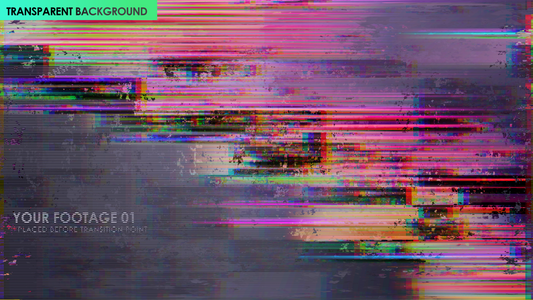 Glitch distortion digital transition with pink and grey RGB effect | Transition
