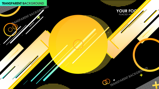 Shapes transition with strips and circle blinds effect in yellow and orange | Transition