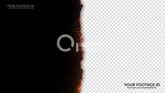 Burn Transition Linear Wipe Smoke and Embers effect