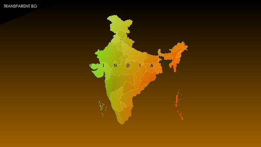 Indian Map Gold Reveal Animation in Dark Mode