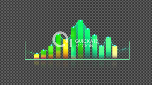 Graph up digital textured and Glitch Edges and Gradient curve