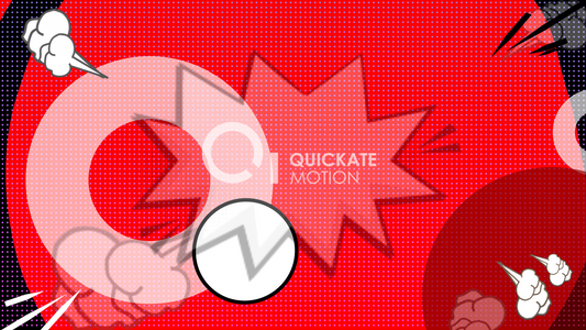 Red Cartoon texture Smoke Pop Transition with elements