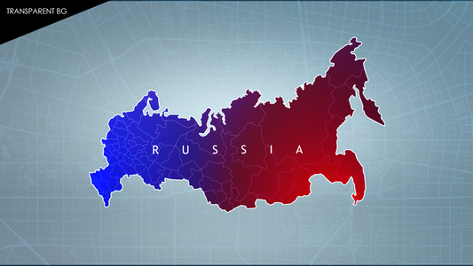 Russia Map Gradient Reveal Animation – Geopolitics and Maps