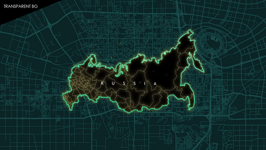 Russia Neon Map Animation – Futuristic Tech Style