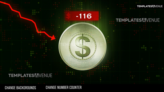 Dollar Coin Graph Down After effects template